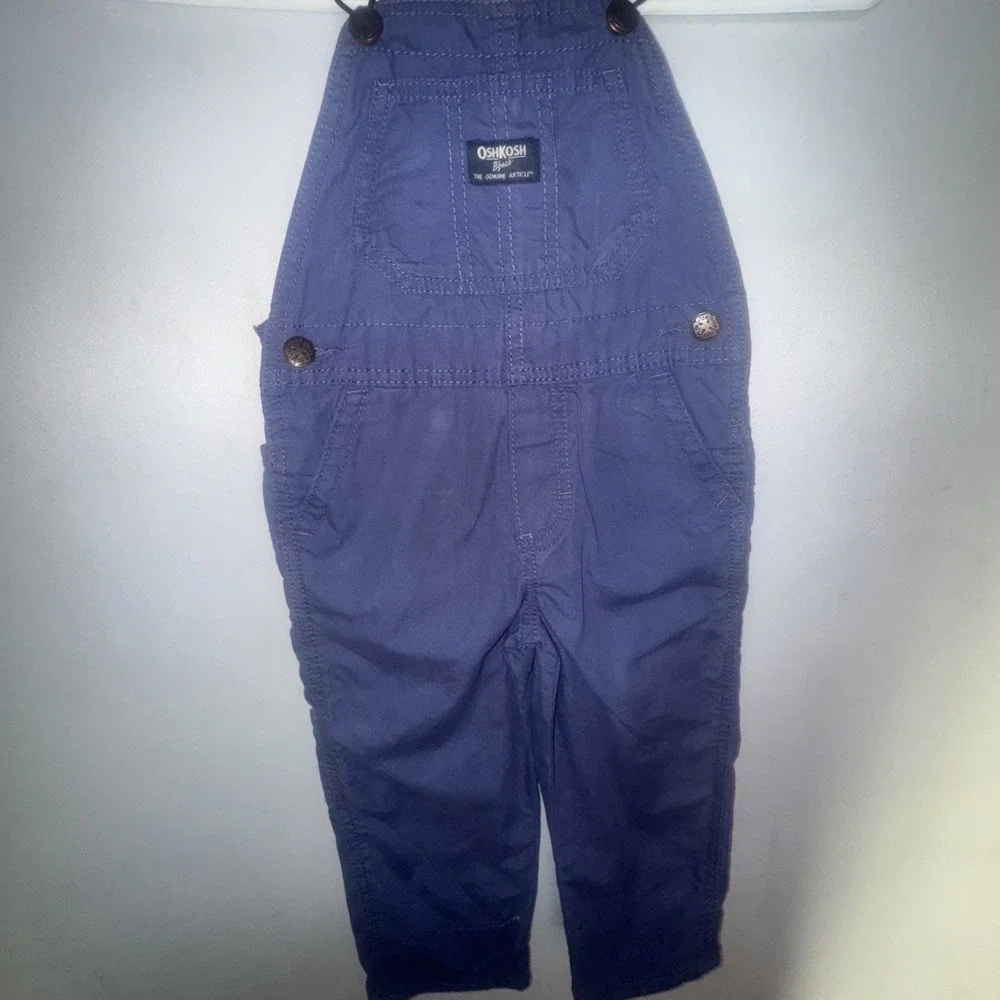 Vintage Oshkosh B'gosh Vestbak Boys Blue‎ Overalls Waving Walrus 2T